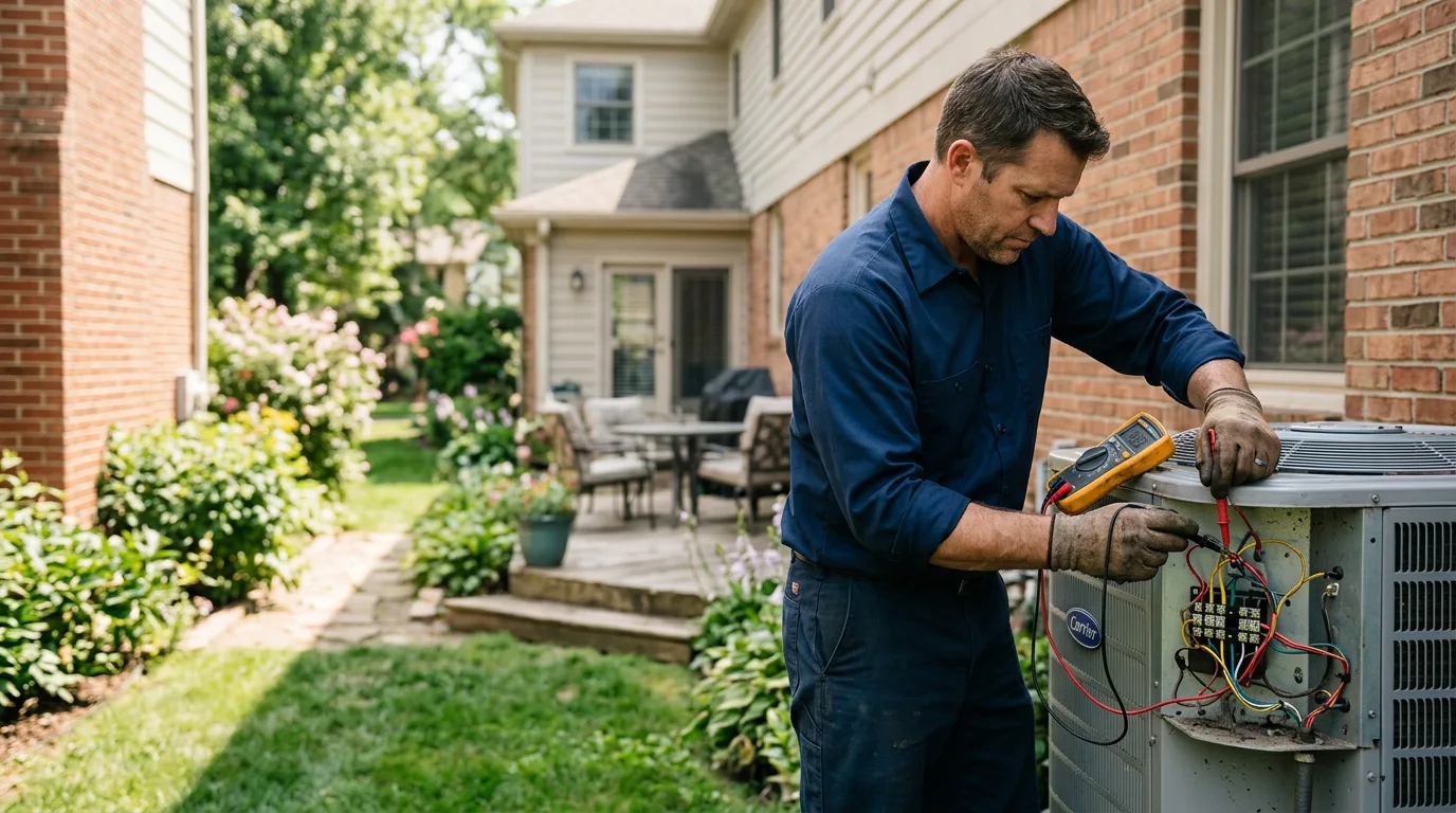 HVAC technician working near Forest City, IL